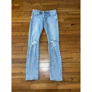 Neuw Stockholm Iggy Skinny Jeans Mens Size 31x32 Blue Light Distressed Denim